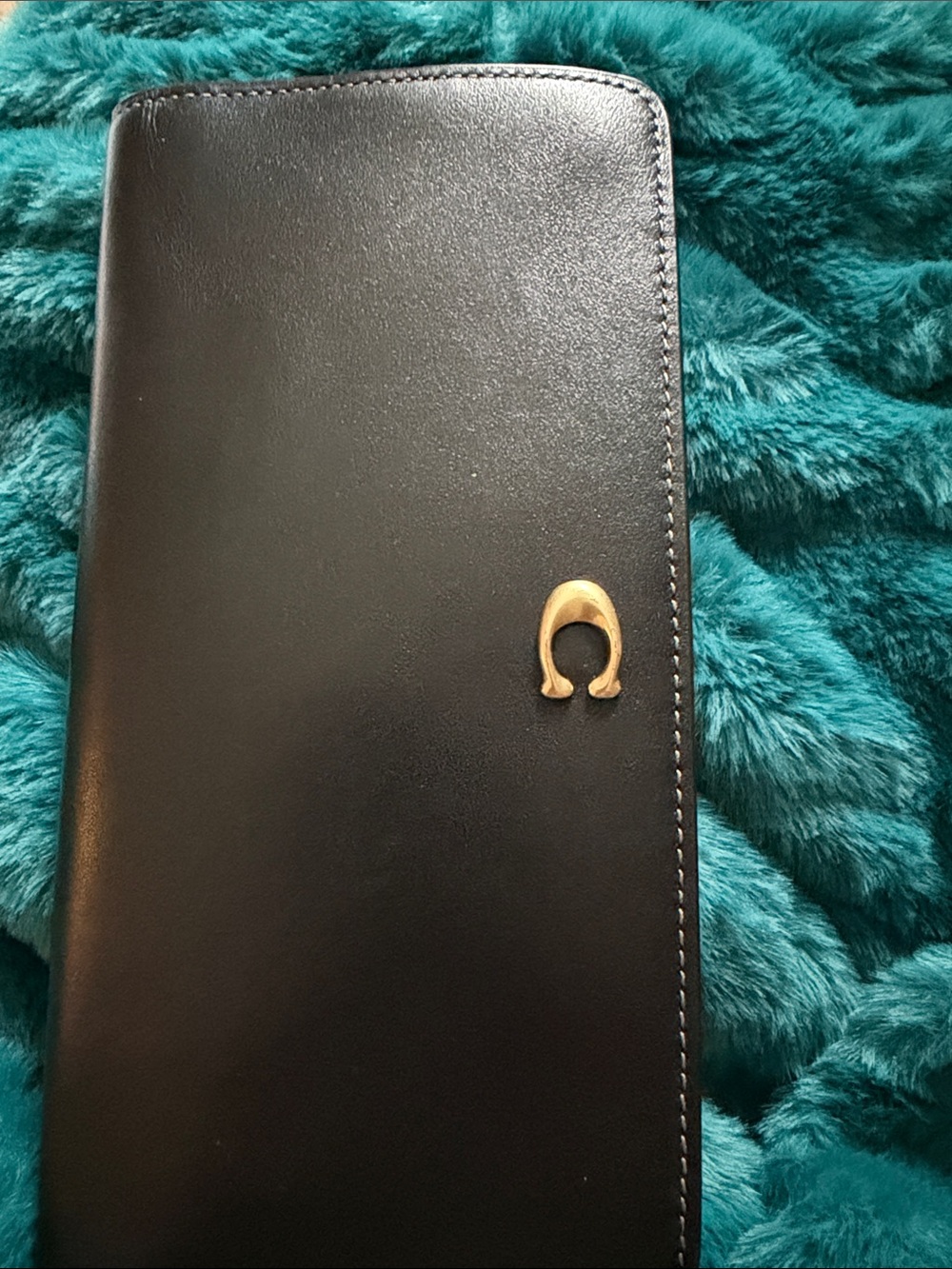 Coach Black Leather Continental Wallet with ID Window - Picture 2 of 4